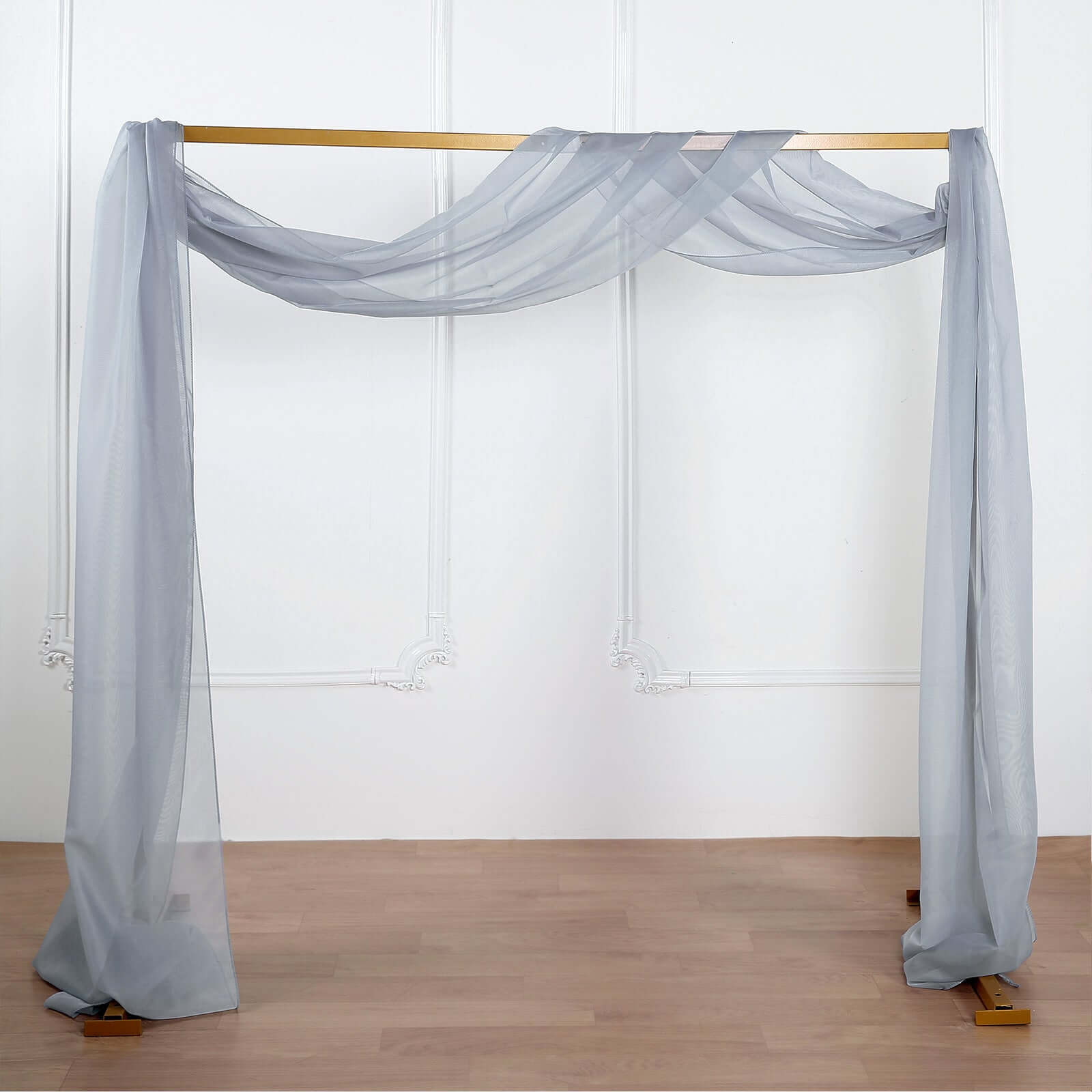 Dusty Blue Sheer Organza Wedding Arch Draping Fabric, Long Curtain Backdrop Window Scarf Valance 18ft