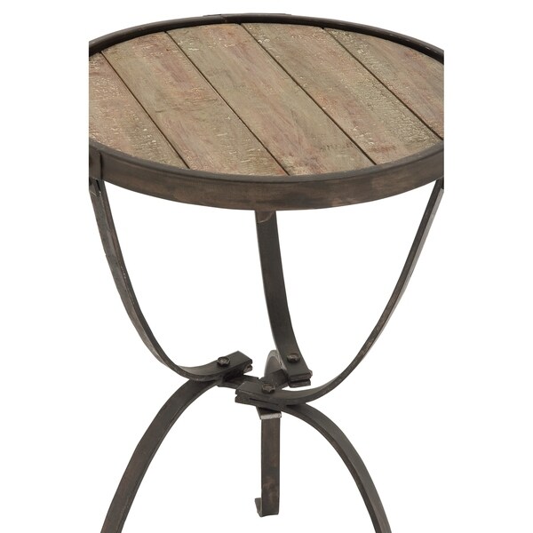 Brown Iron Industrial Accent Table 27 x 18 x 18