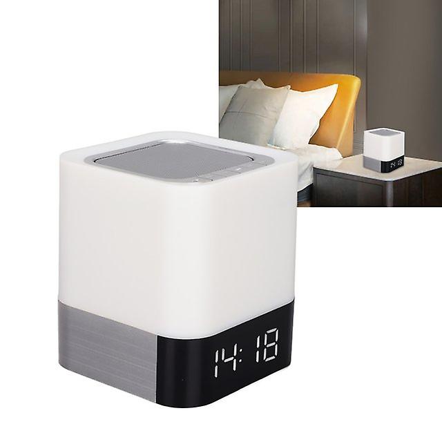 Bluetooth Speaker Led Bedside Lamp With Touch Control，with Alarm Clock