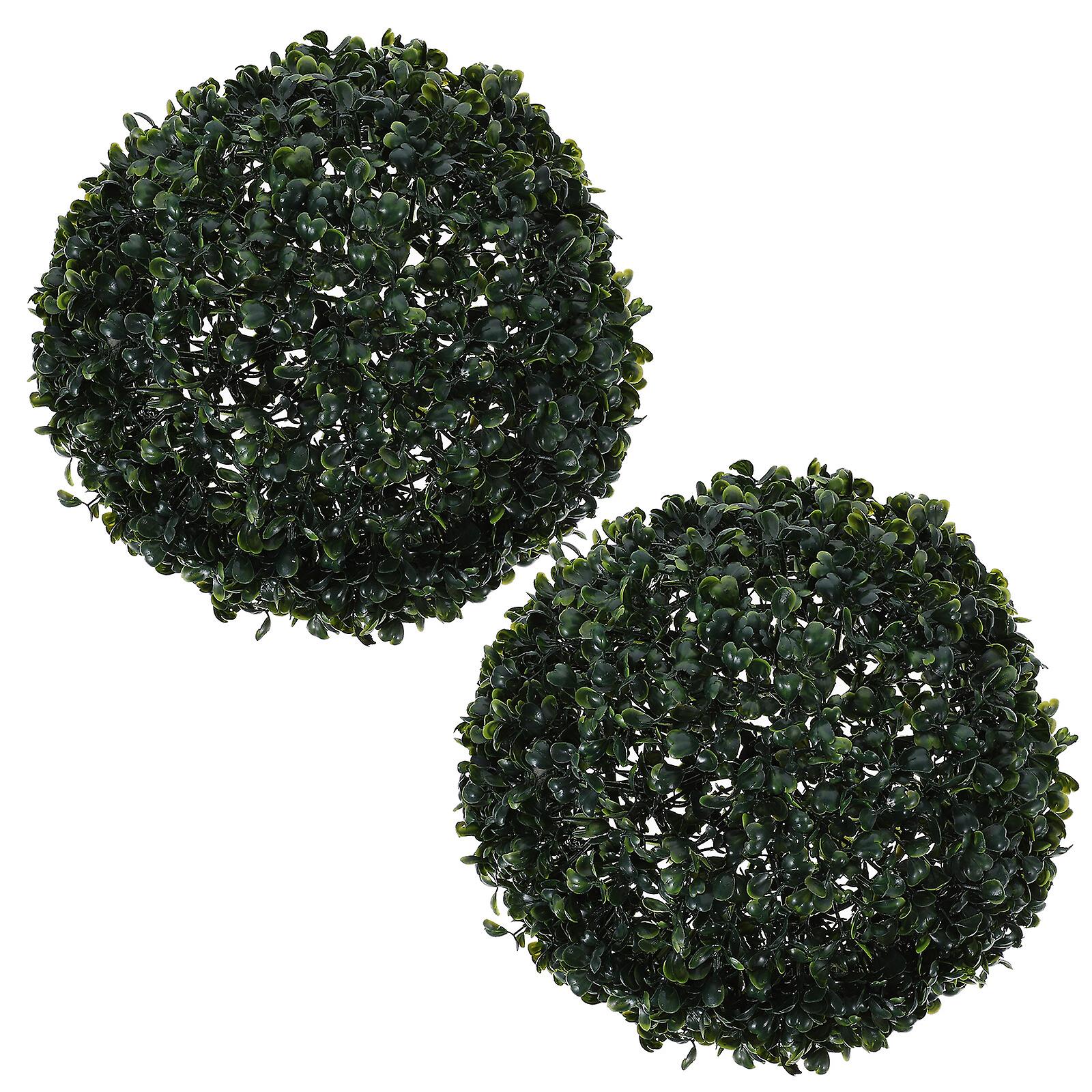 2pcs Artificial Topiary Plant Ball Hanging Grass Ball Decoration Faux Topiary Ball Plants Hanging Decoration