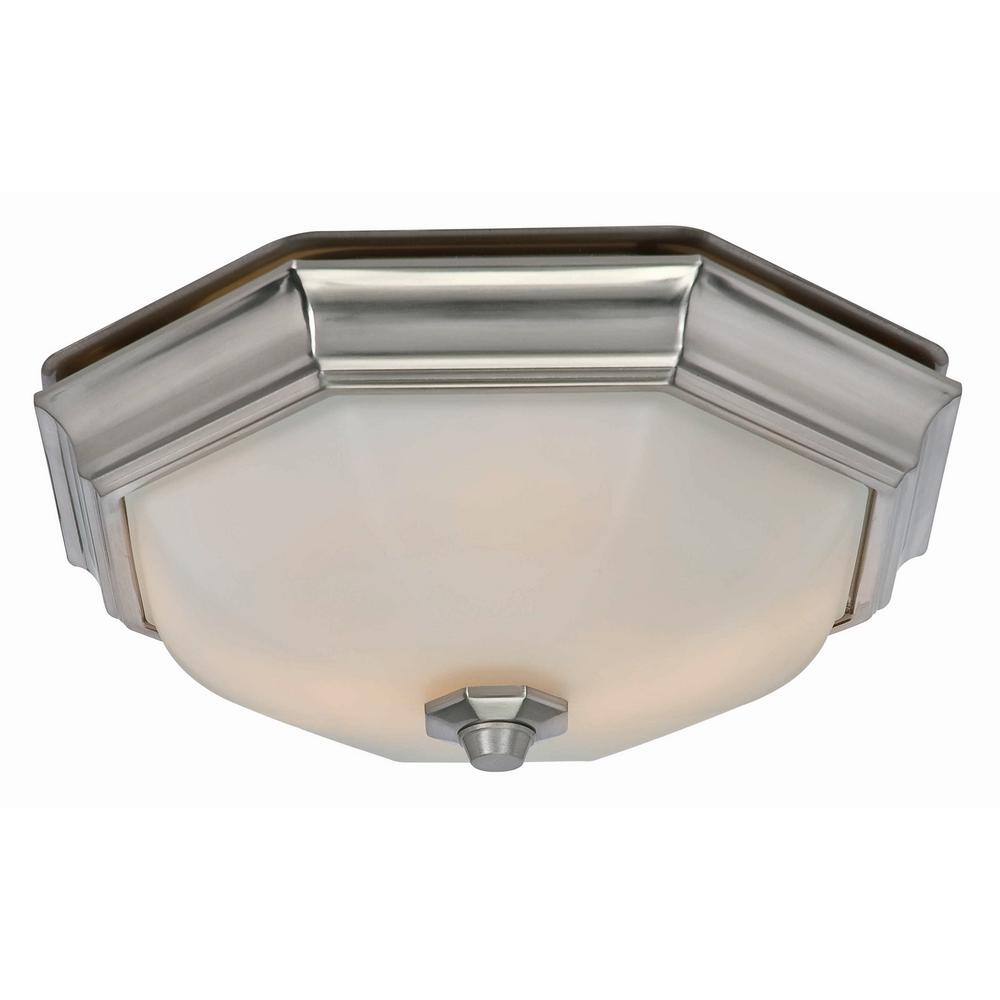 Hunter Huntley Decorative Brushed Nickel Medium Room Size 80 CFM 2 Sone Ceiling Bathroom Exhaust Fan with LED Light 80213