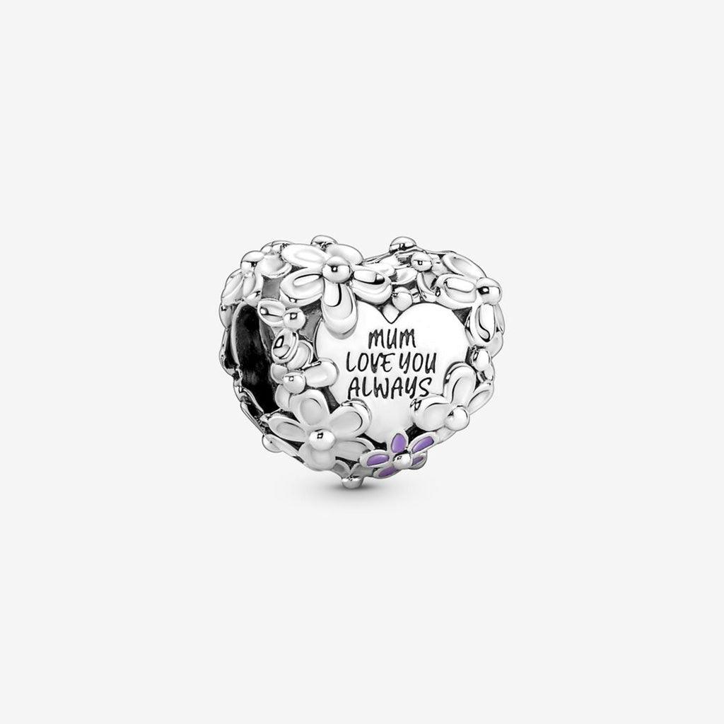 PANDORA  Mom Daisy Heart Charm