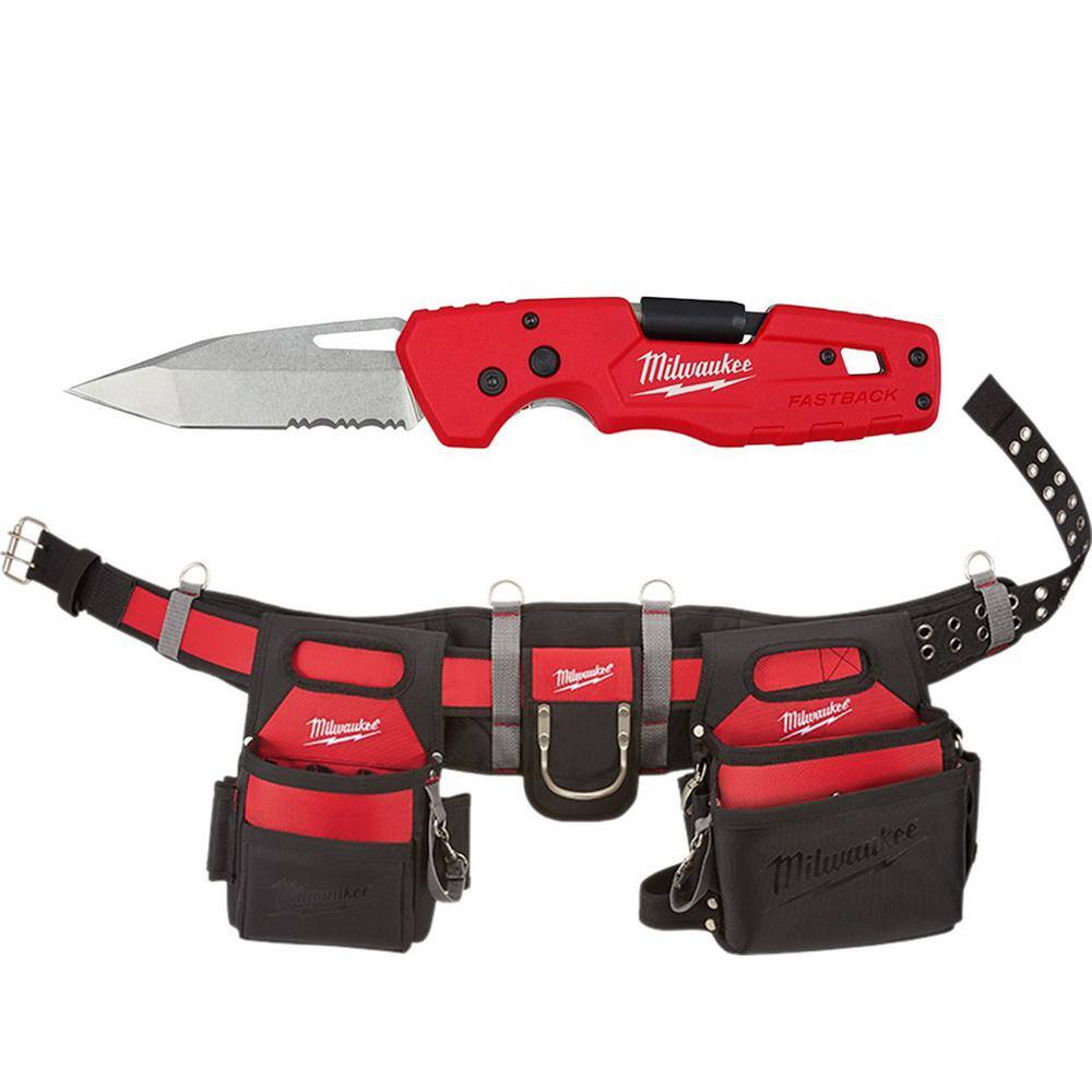 MW Adjustable Electricians Work Belt with 5-in-1 Folding Knife 48-22-8110-48-22-1540