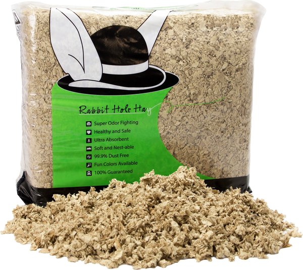 Rabbit Hole Hay Ultra Premium， Food Grade Paper Small Pet Bedding， Natural