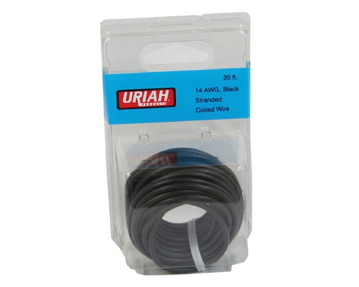 Uriah Products 20 Coil 14 AWG Black Insulated Stranded Primary Wire - UA501470