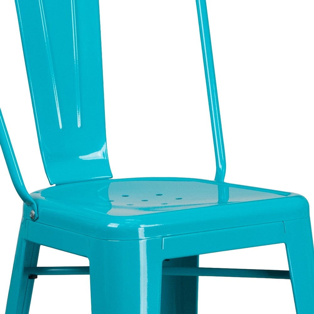 30'' High Metal Indoor Outdoor Barstool with Back   18\