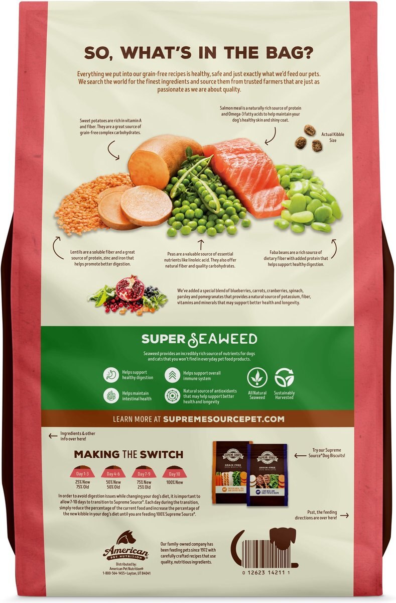 Supreme Source Grain-Free Salmon Meal and Sweet Potato Recipe Dry Dog Food