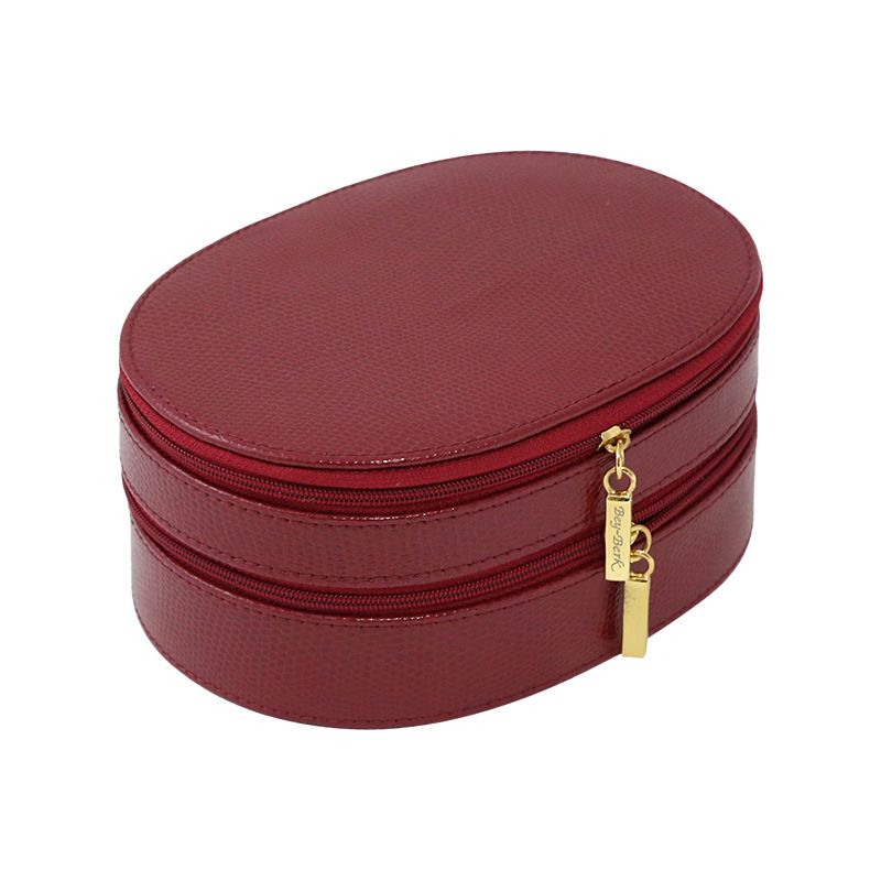 Bey-Berk Oval Leather Jewelry Case