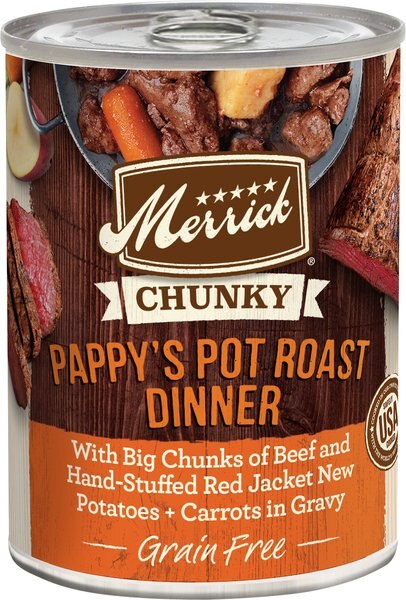 Merrick Chunky Grain-Free Pappy's Pot Roast Dinner Canned Dog Food