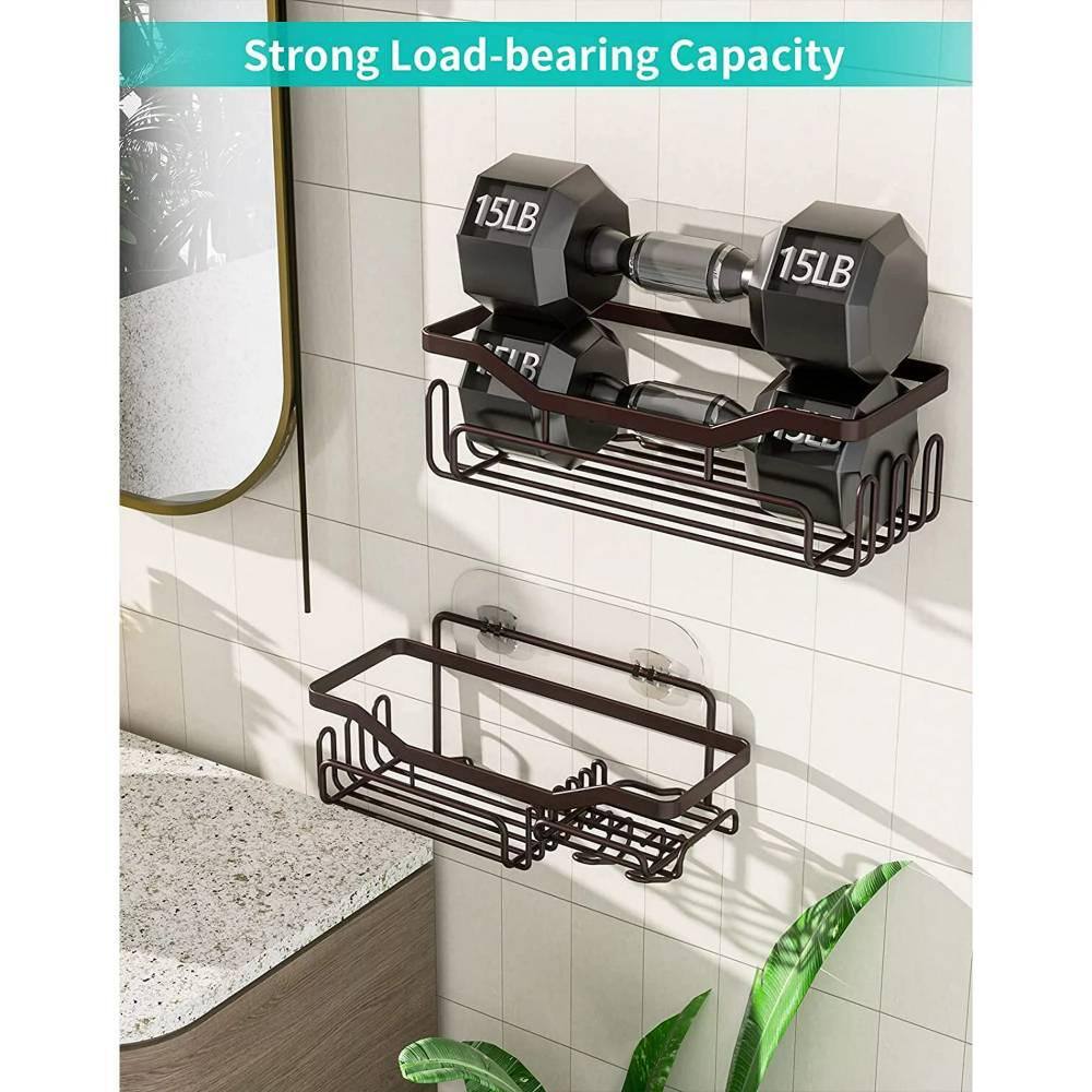 Dyiom Adhesive Shower Caddy Shower Organizer Shelf Build in Shampoo Holder 250007215