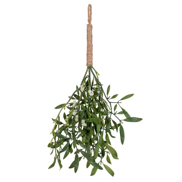 Green Artificial Mistletoe With Rope Hanger 4 Per Bag