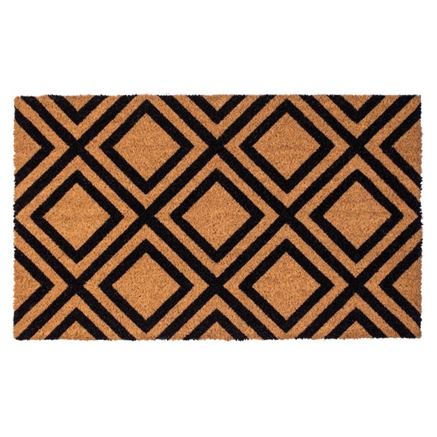 Diamonds Indoor outdoor Coir Doormat Natural black Entryways