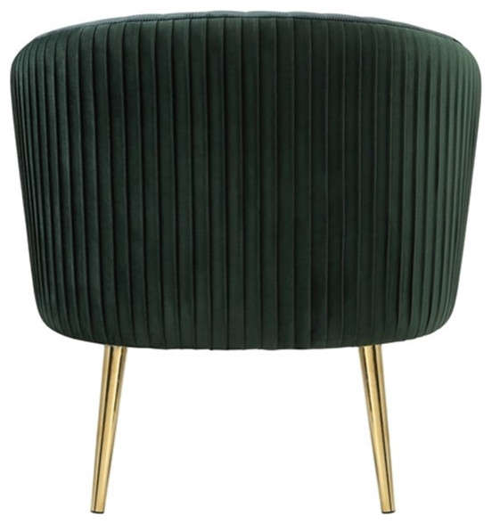 Accent Chair with Channel Stitching and Metal Legs Green   Contemporary   Armchairs And Accent Chairs   by Homesquare  Houzz