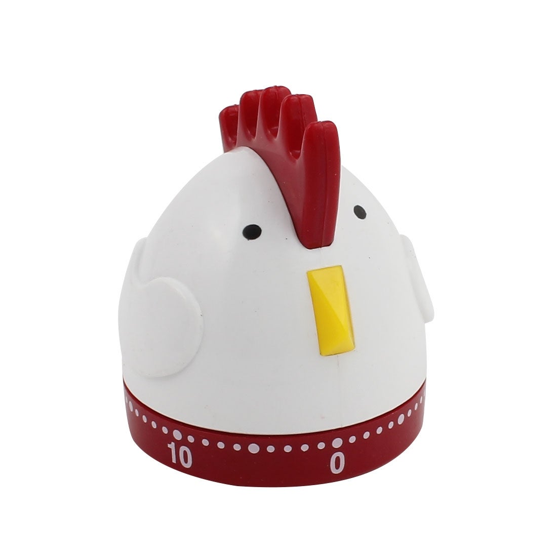 2.4x2.4x2.8-Inch 60-Minutes Mechanical Kitchen Cartoon Chicken Timer - White， Red