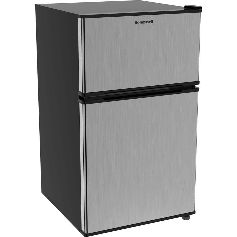 Honeywell 31 cu ft 2 Door Compact Refrigerator in Stainless Steel with Freezer