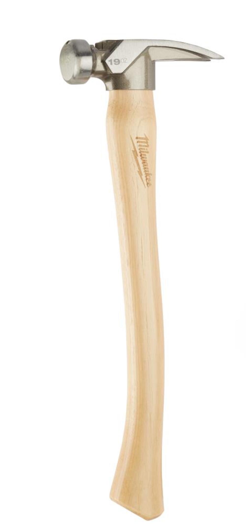 Milwaukee 19oz Smooth Face Hickory Wood Framing Hammer 48-22-9519 from Milwaukee