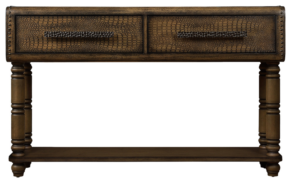 Imitation Crocodile Skin Apperance Retro Sofa Table   Traditional   Console Tables   by TATEUS LLC  Houzz