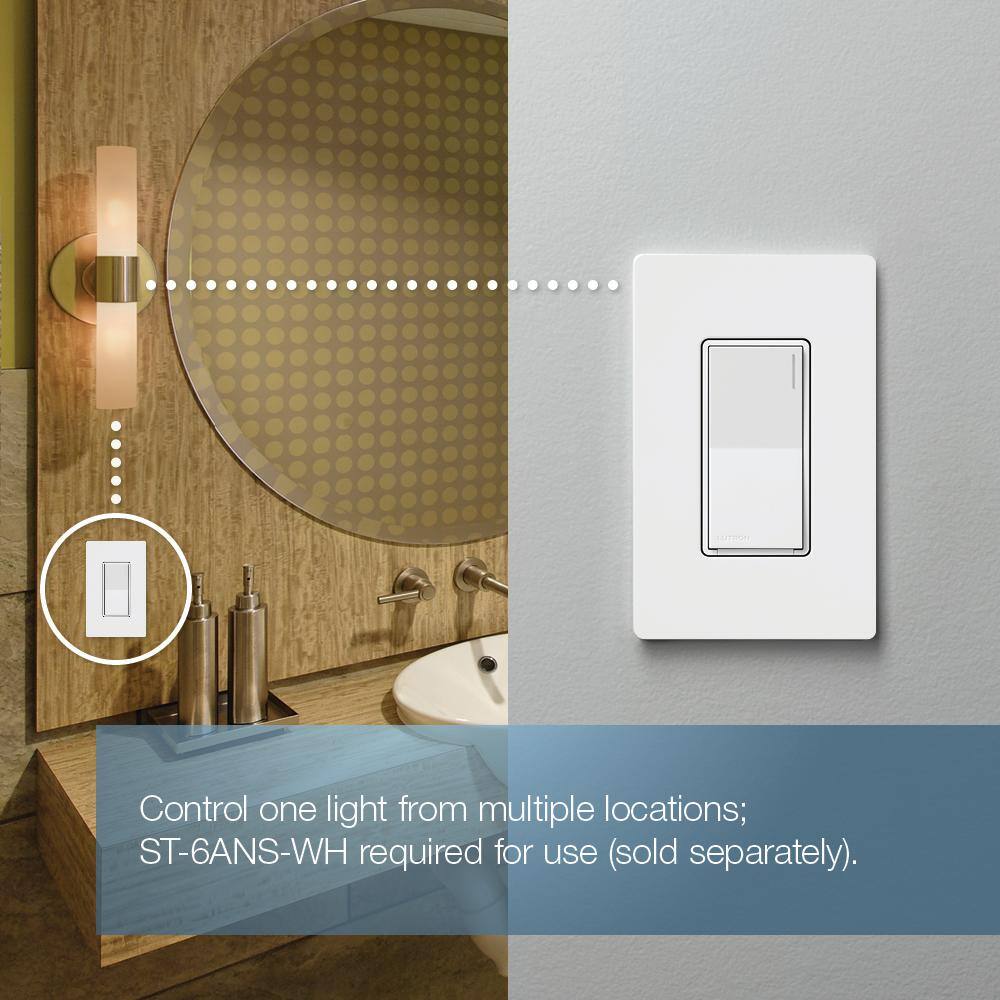 Lutron Sunnata Companion Switch only for use with Sunnata OnOff Switches Glacier White (ST-RS-GL) ST-RS-GL