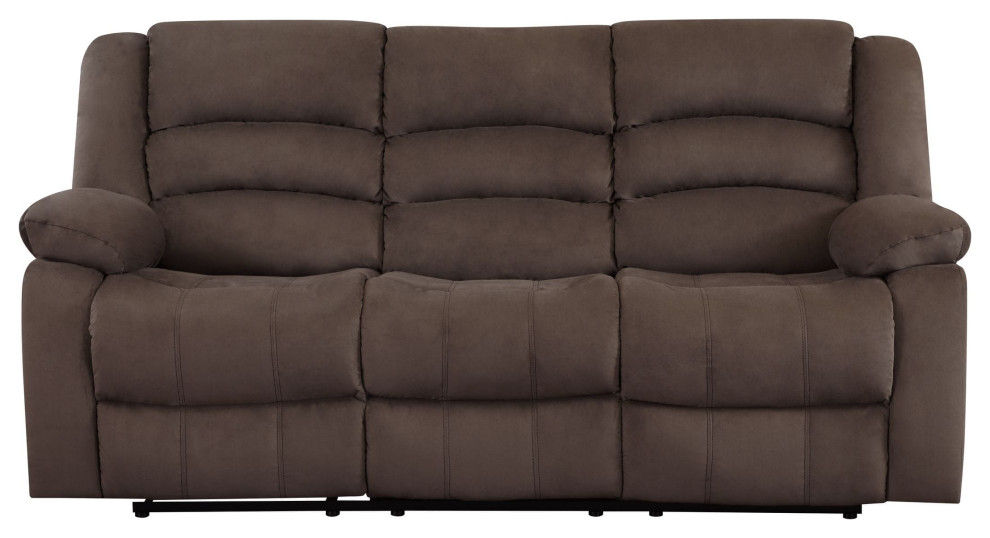 Callan Contemporary Microfiber Recliner Sofa   Transitional   Sofas   by Luxuriant Furniture  Houzz