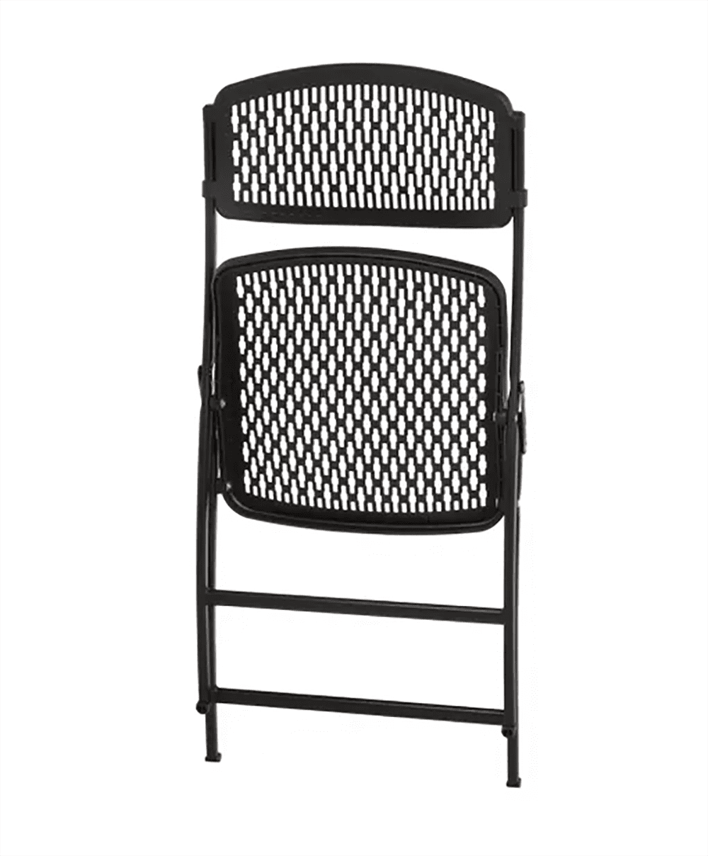 HDX Black Plastic Seat Outdoor Safe Folding Chair (Set of 4)