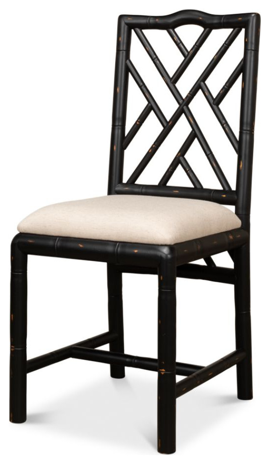 Brighton Bamboo Black Wood Dining Chairs   Traditional   Armchairs And Accent Chairs   by Sideboards and Things  Houzz