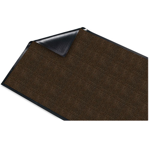 Genuine Joe Dual Rib Carpet Surface | Vinyl Backing， 4' x 6'， Chocolate | GJO02401