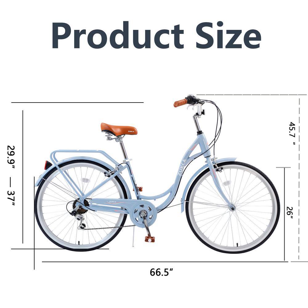 26 in. Blue 7-Speed Steel Frame Outdoor Ladys Bike outwyadironch19