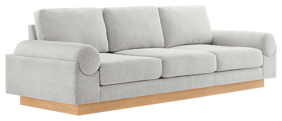 Oasis Upholstered Fabric Sofa   Light Gray   Transitional   Sofas   by First of a Kind USA Inc  Houzz