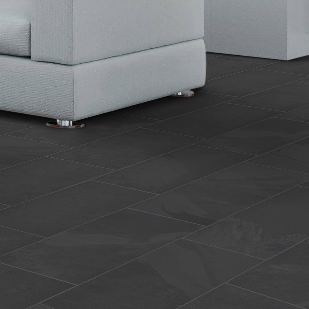 Florida Tile Home Collection Galactic Slate Black 12 in. x 24 in. Matte Porcelain Floor and Wall Tile (435.84 sq. ft.  pallet) CHDEGLX1012X24P