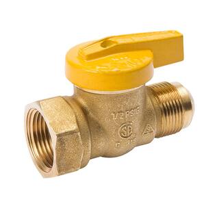 ProLine Series 12 in. Brass FL x FPT 2-Piece Gas Valve 114-623HN