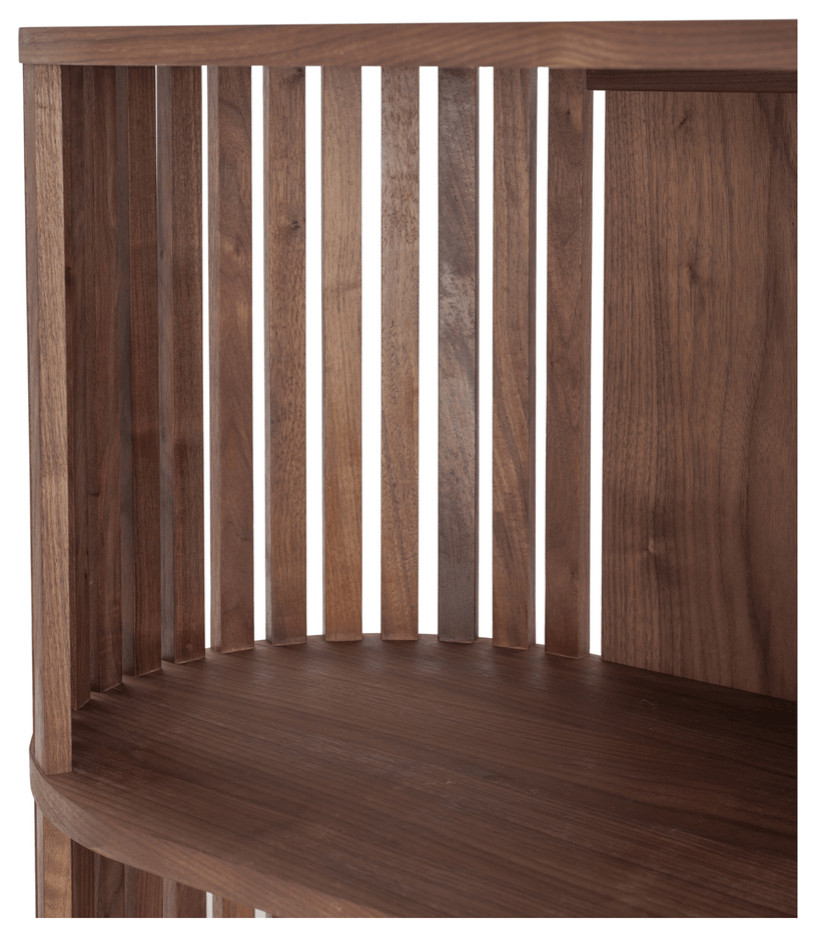 57 quotWalnut Wood Three Tier Standard Bookcase   Bookcases   by HomeRoots  Houzz