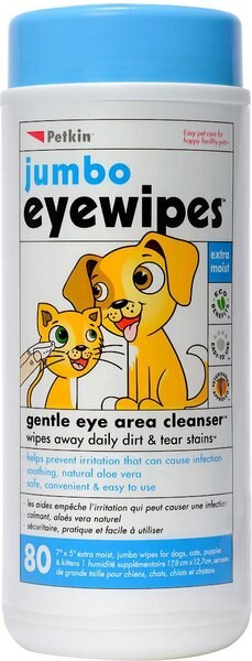 Petkin Jumbo Dog and Cat Eye Wipes