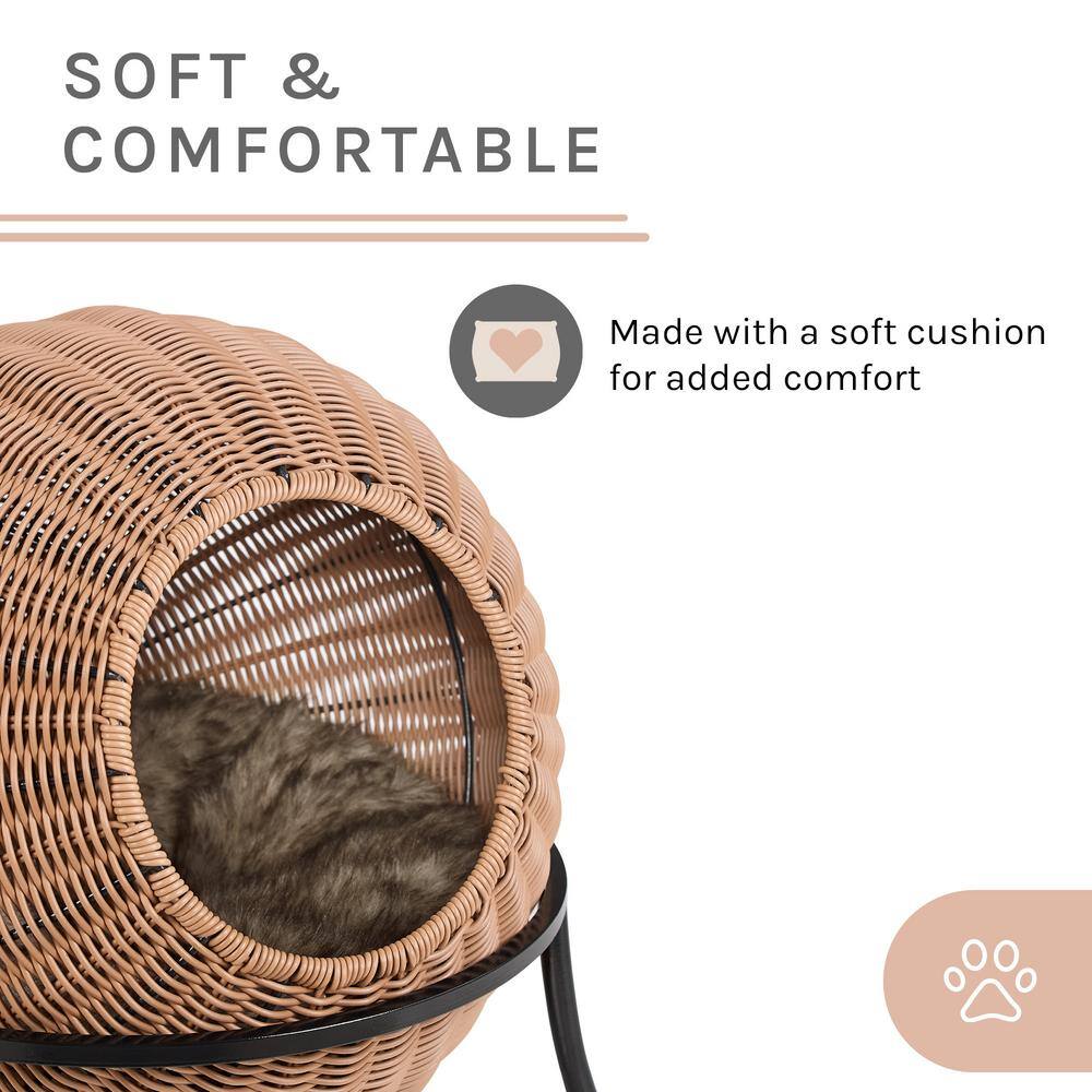 Sam's Pets Nala Medium Brown Wicker Cat Condo Bed SP-CB1294BR