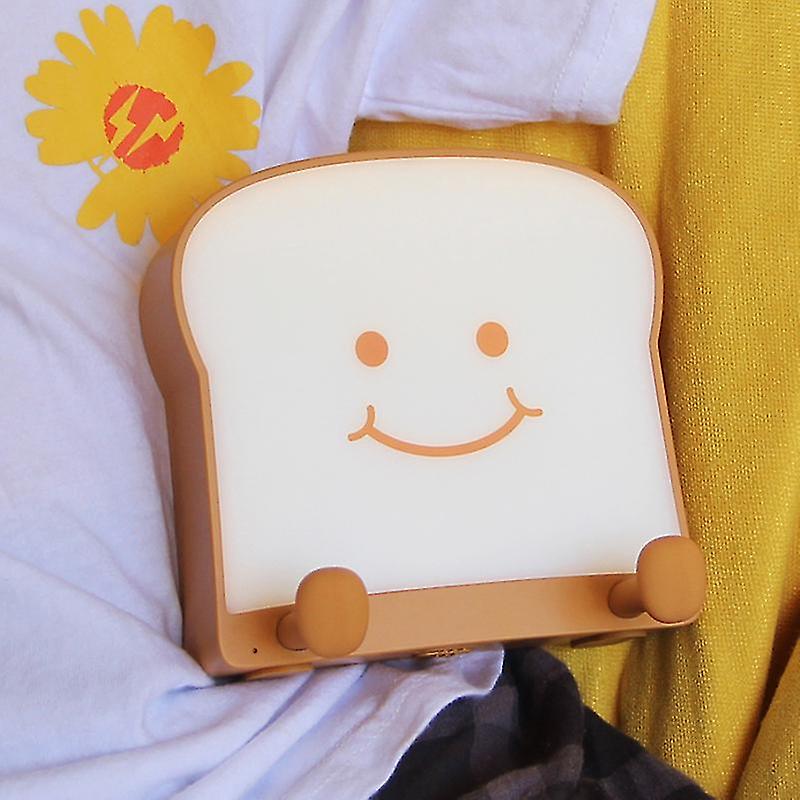 Creative Gift Cartoon Bread Toast Night Light Mobile Phone Stand Bedroom Bedside Lamp Silicone Shot Usb Led Night Light (naughty)