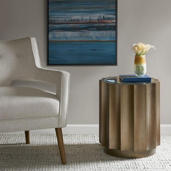 Madison Park Ortega Bronze Round Accent Table