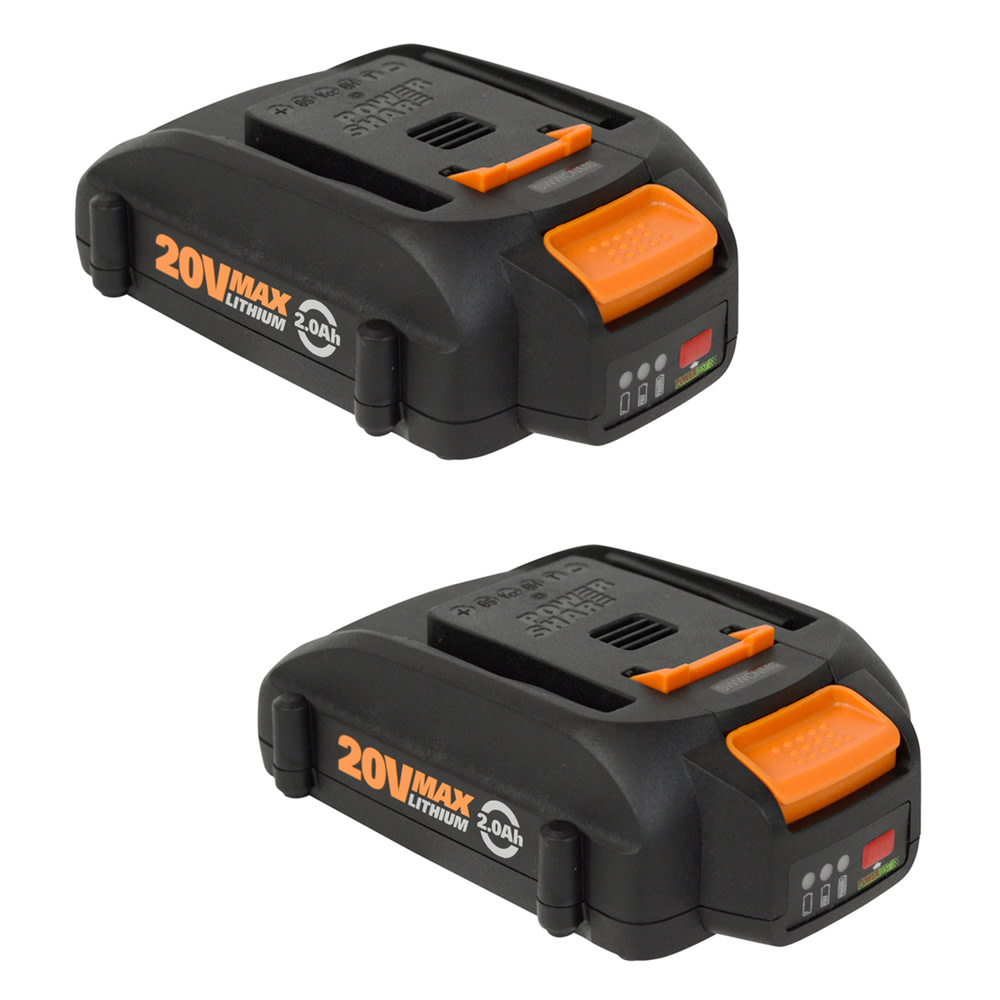 Worx 20V Power Share 2.0 Ah Lithium Battery 2pk