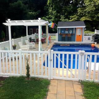 Weatherables Captiva 8 ft. x 4 ft. White Vinyl Pool Double Fence Gate DWPO-3-4X48