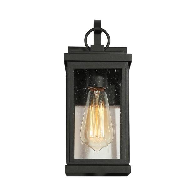 Metal seeded Glass Square Outdoor Wall Light Matte Black Lnc