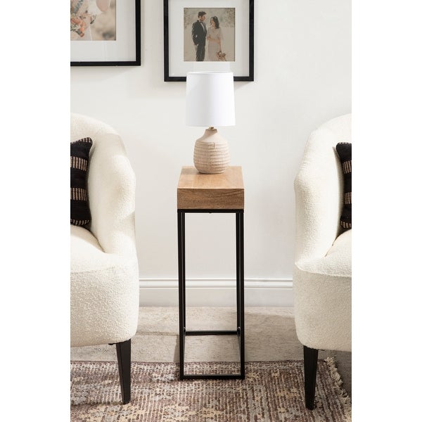 Kate and Laurel Karlsen Wood and Metal Slim Side Table