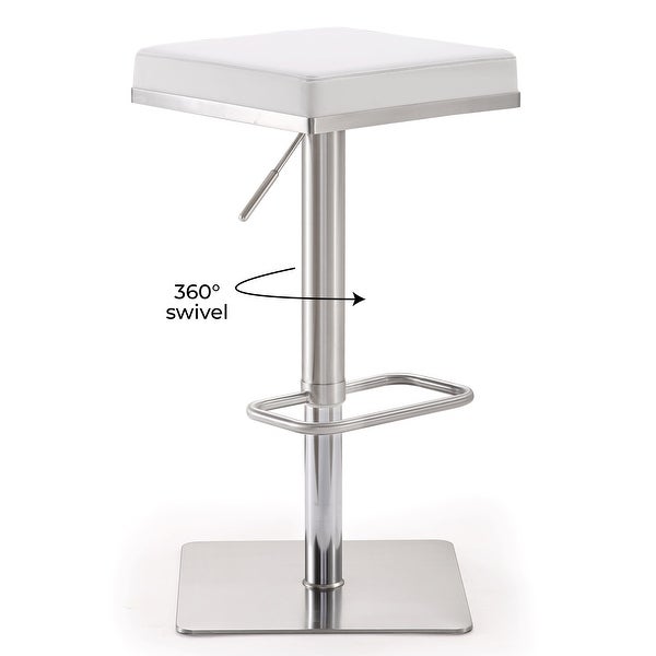 Strick and Bolton Fulla Stainless Steel Eco-leather Square Barstool