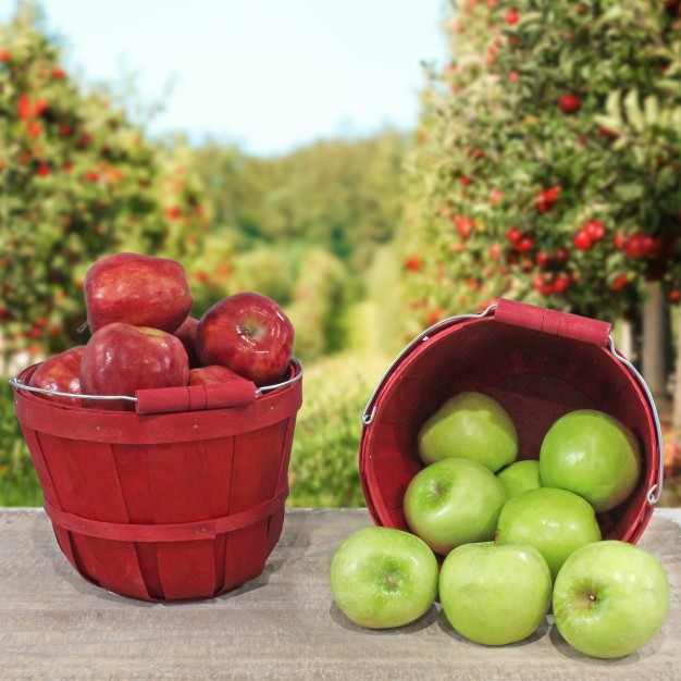 Cornucopia Brands Round Wooden Baskets With Handle 2pk