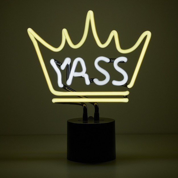 X 9 75 quot Neon Desk Yass Queen Neon Light Novelty Desk Lamp Yellow And White Glow