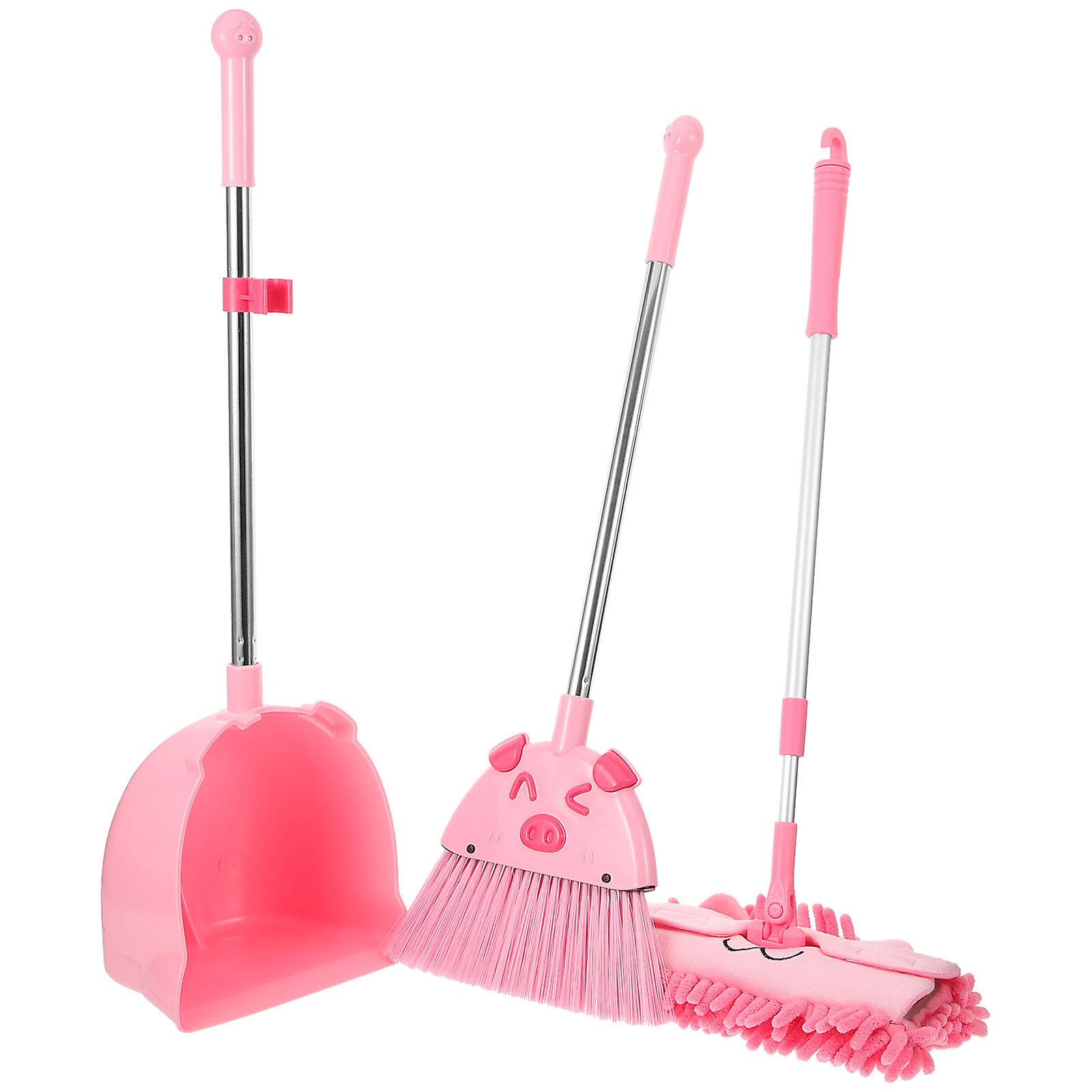 1 Set Kids Broom Dustpan Kit Cartoon Mop Broom Dustpan Set Adorable Dustpan Set