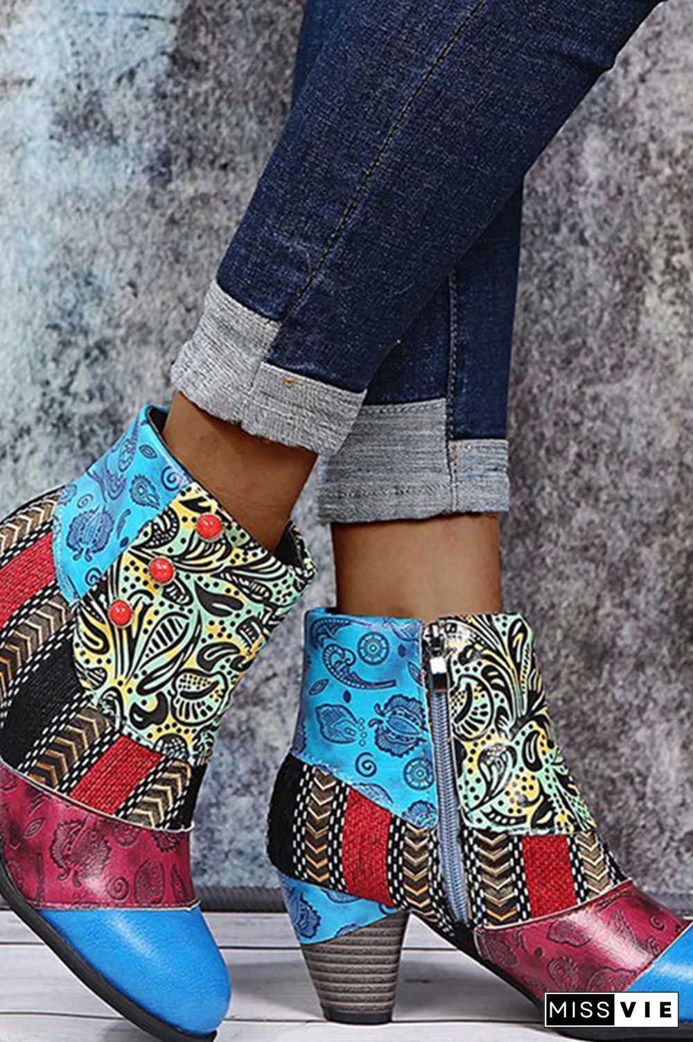 Boho Chunky Heeled Boots Women Wholesale