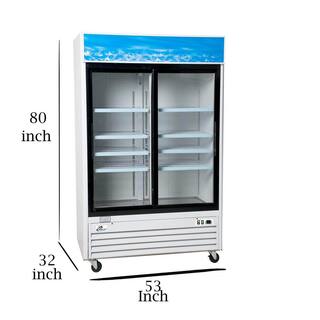 Cooler Depot 45 cu. ft. 2 Door Merchandiser Commercial Refrigerator in White dxxg1.2bm2fs