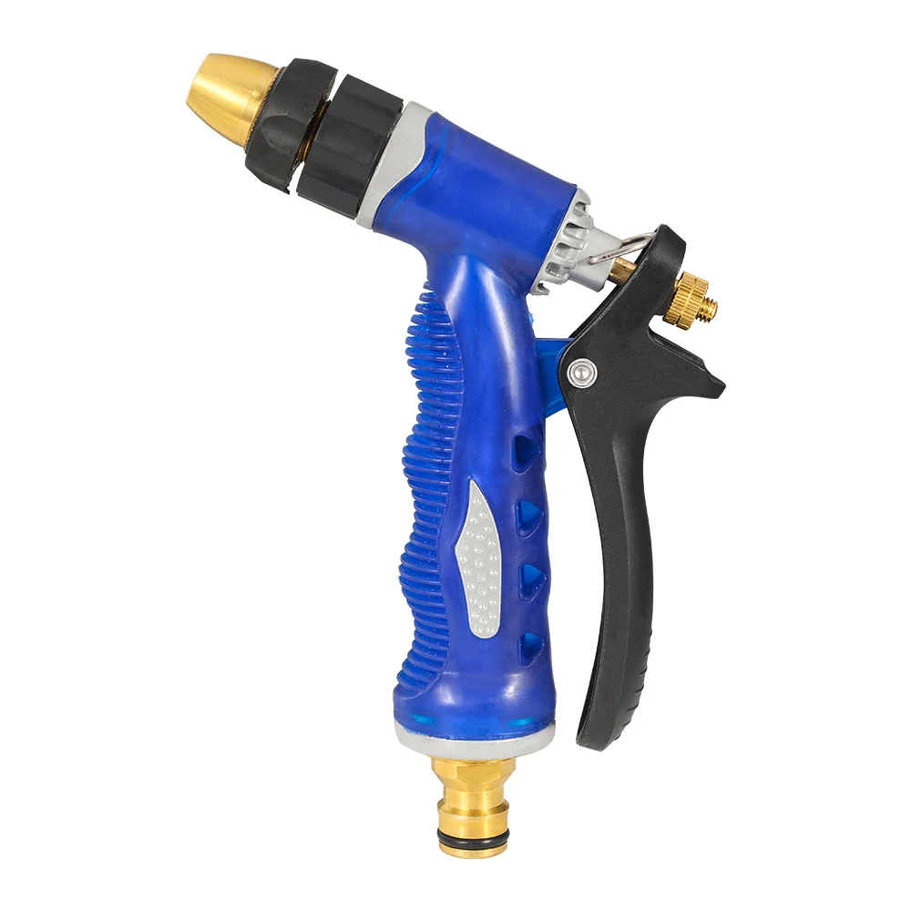 Garden Hose Nozzle 100% Heavy Duty Metal  Full Brass Nozzle   ABS Non slip Ergonomic Grip  4 Watering Patterns  High Pressure M