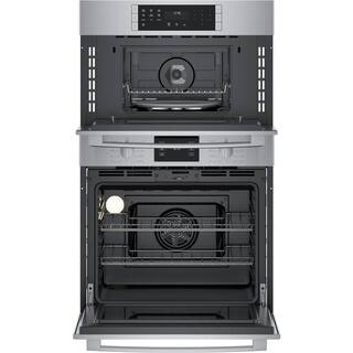 Bosch 500 Series 30 in. Double Electric Convection Wall Oven Self-Clean with Speed Cook Built-In Microwave in Stainless Steel HBL5754UC