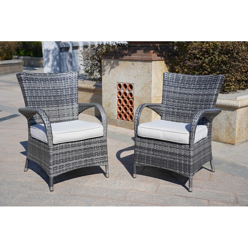 Eton 7 piece Wicker Patio Dining Set with Armchairs