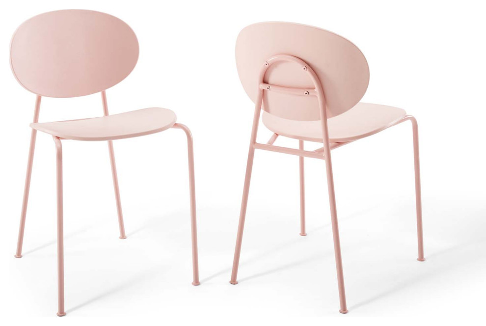 Pink Palette Dining Side Chair Set of 2   Midcentury   Dining Chairs   by Homesquare  Houzz