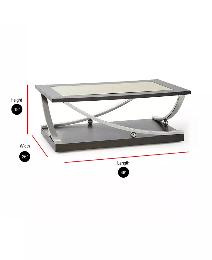 Steve Silver Ramsey 48 Wood and Metal Cocktail Table with Casters